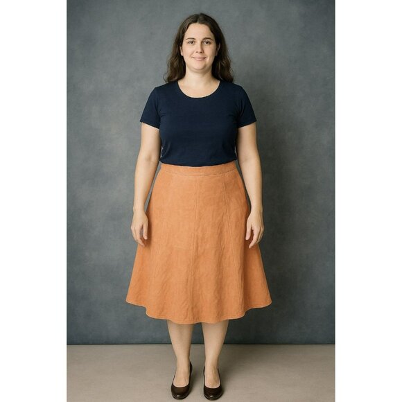 Iris And Ink Coral Goat Suede Skirt Size 8 - Picture 1 of 8